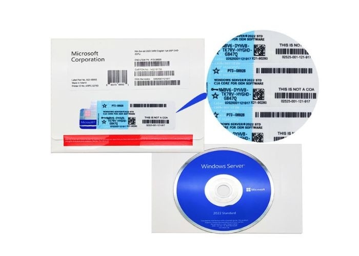 16 Core DVD Microsoft Windows Server 2022 قياسي OEM أصلي 64 بت