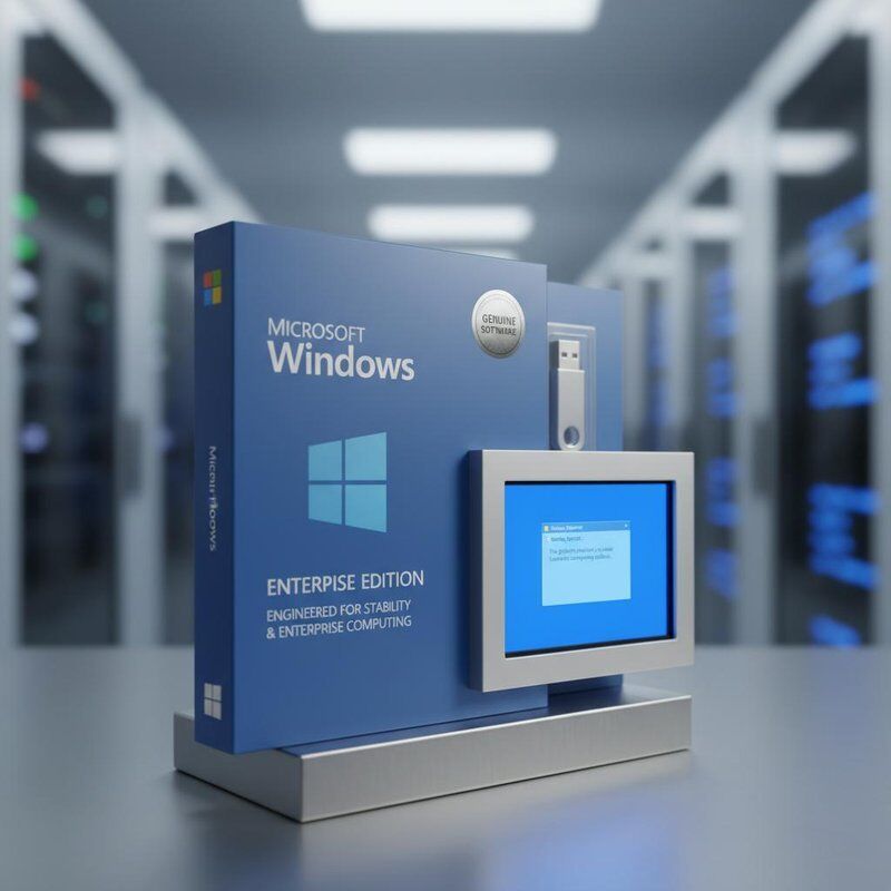 برنامج Microsoft Windows المخزون، بما في ذلك محرر النصوص الافتراضي المفكرة، المصمم لتوفير منصة حوسبة مستقرة للمؤسسات