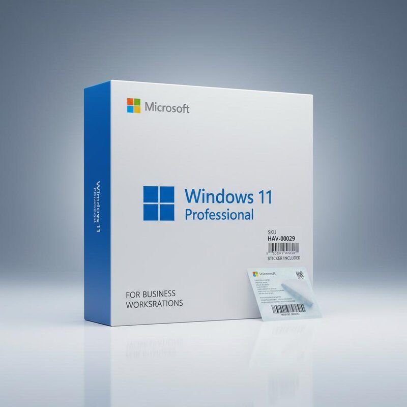 Display 800x600 Microsoft Windows 11 Professional Sku HAV-00029 Sticker Included Software Solution for Business Workstations